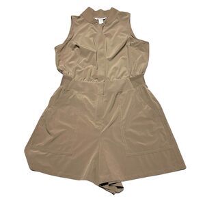 Athleta Women's Brooklyn Utility Romper Size 6  Pockets Zip Front Sleeveless